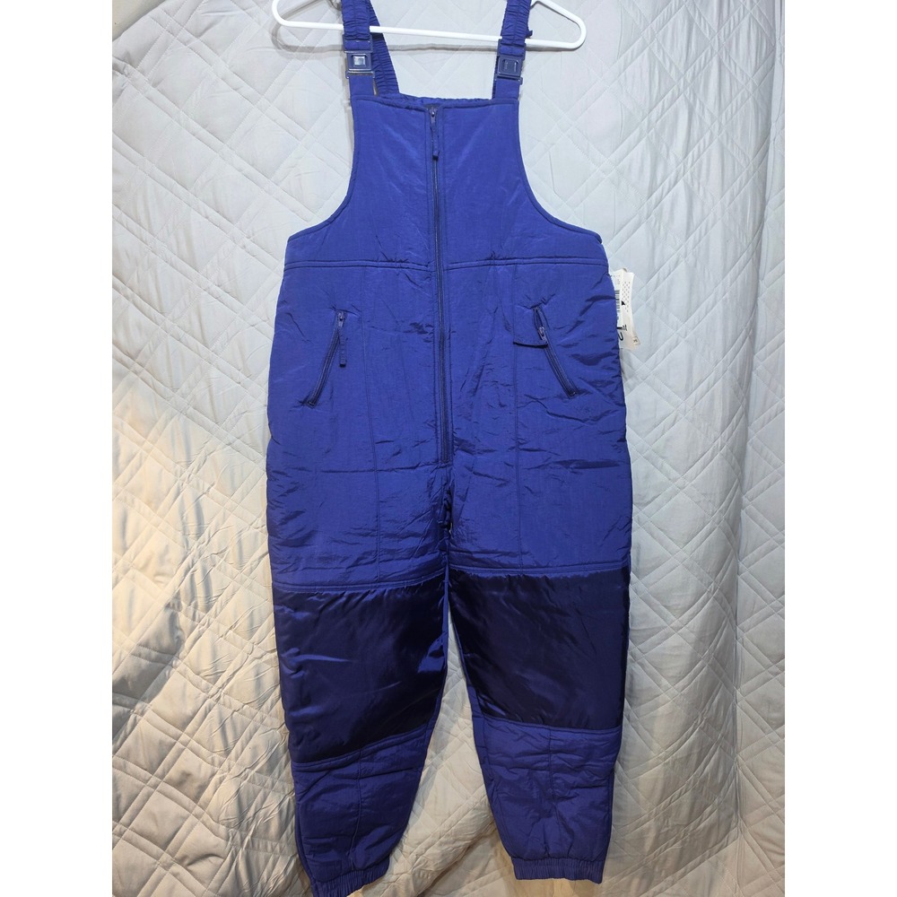Basic Editions Boys Blue Water Resistant Snow Bibs Overalls Size L 16/18 NWT